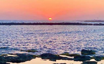 The sunset point of cyprus in Geroskipou